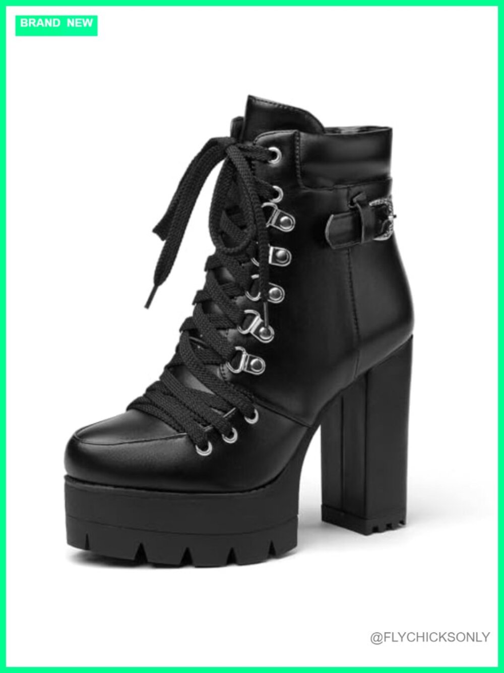 Platform High Heel Ankle Booties Lace Up Suede Side Zipper Round Toe